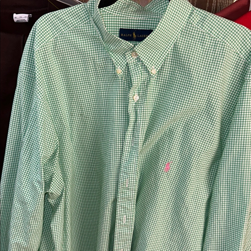 Ralph Lauren Green Checkered Men's Shirt